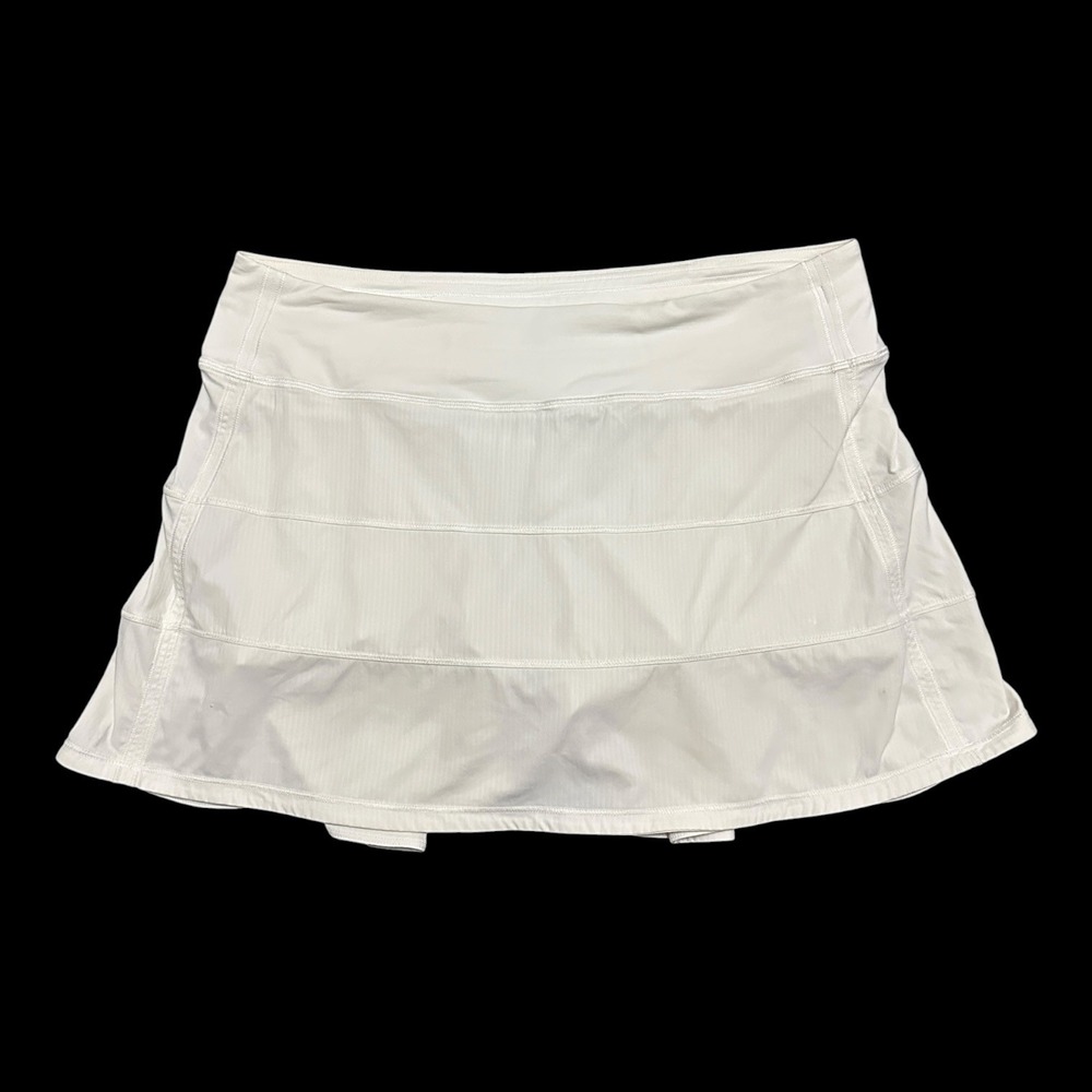Lululemon Pace Rival Skirt Tall 4-Way Stretch 15" White Size 8 Run Tennis Golf